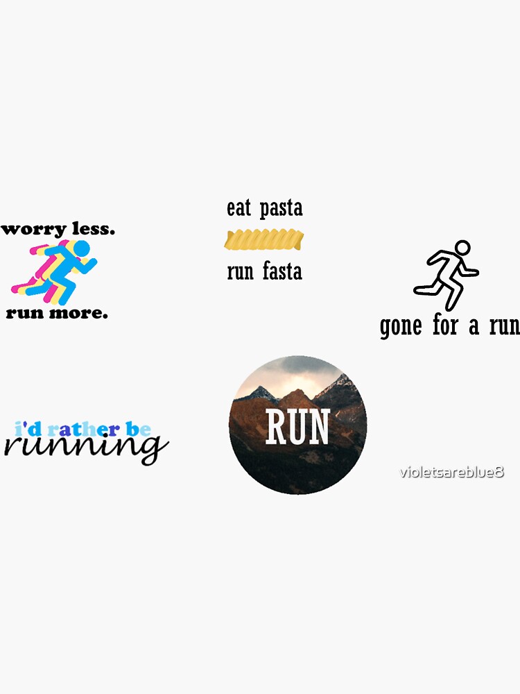 "running sticker pack" Sticker by violetsareblue8 Redbubble