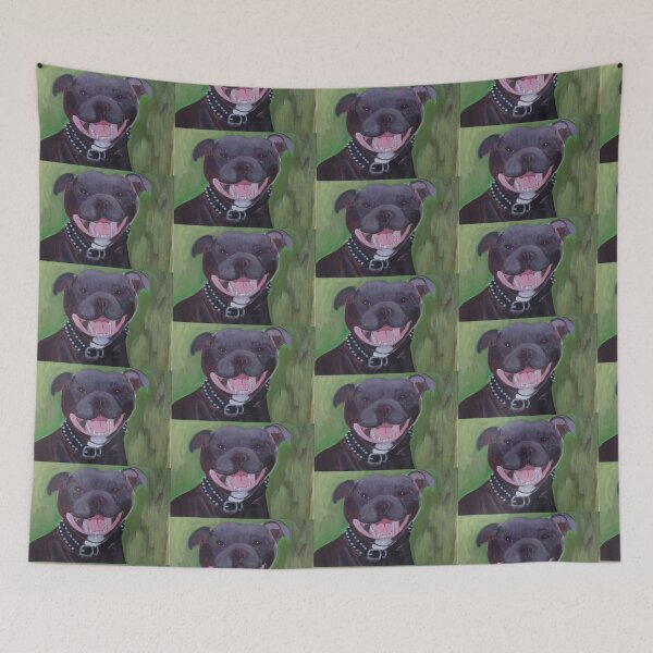 Item preview, Smiling Black Staffie designed and sold by Rebekah Gavra.