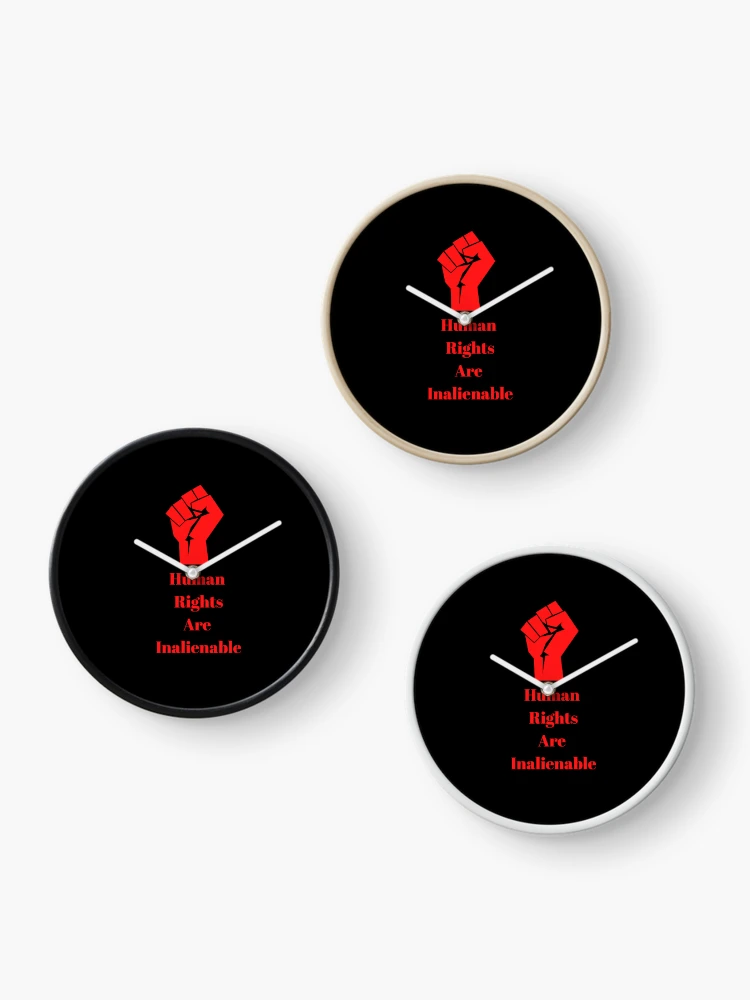 Thumbnail 3 of 4, Clock, Human Rights Are Inalienable designed and sold by Freihalt.