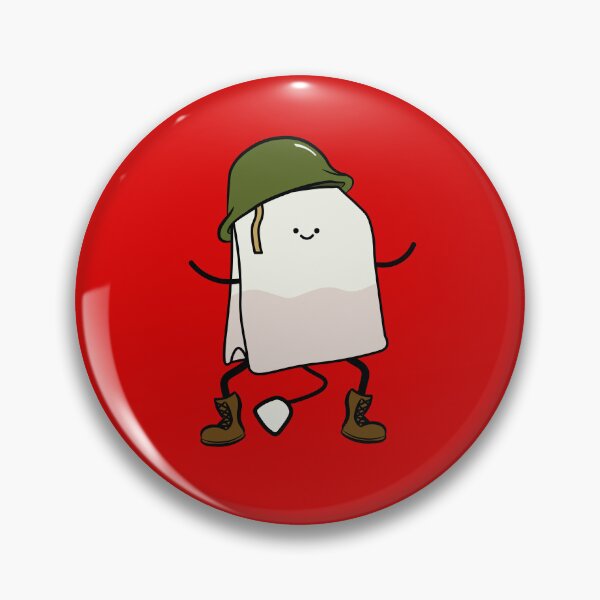 Item preview,  cute teabag crouching wearing a ww2 army helmet designed and sold by Captain-Jackson.