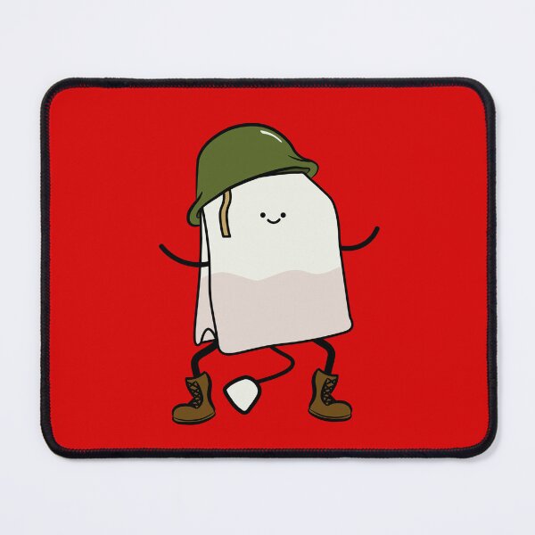 Item preview,  cute teabag crouching wearing a ww2 army helmet designed and sold by Captain-Jackson.