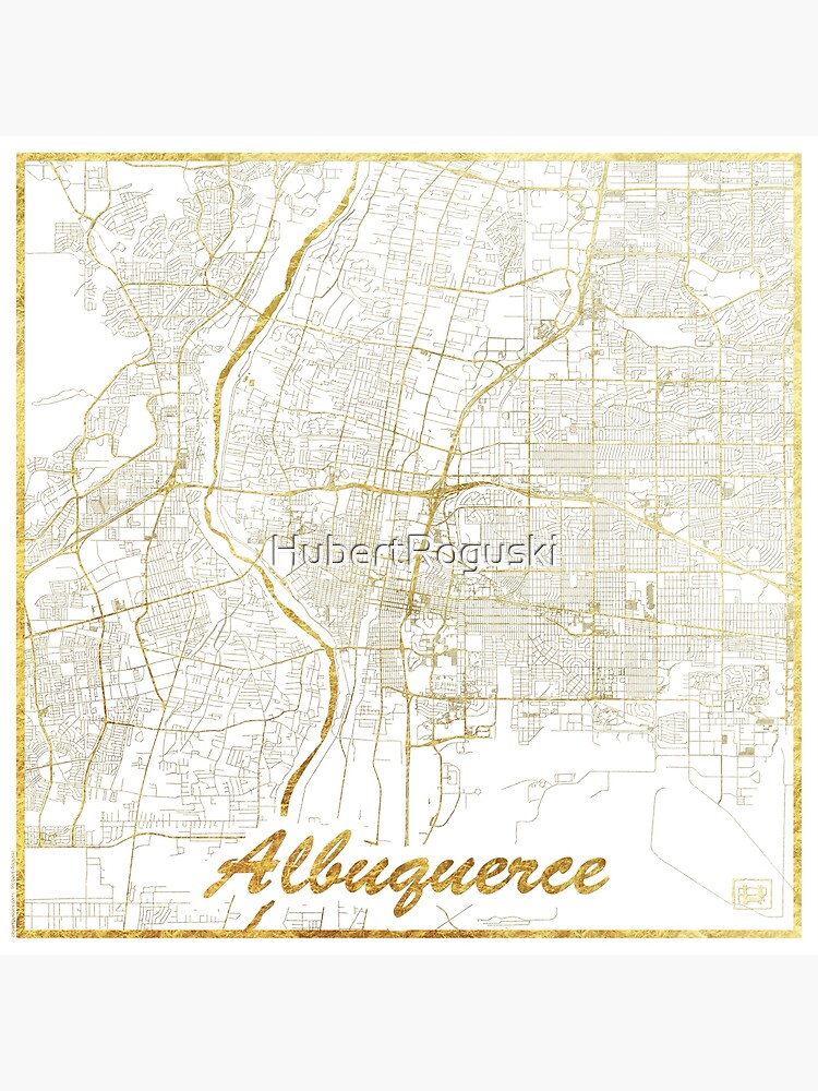 Albuquerque Map Gold by HubertRoguski