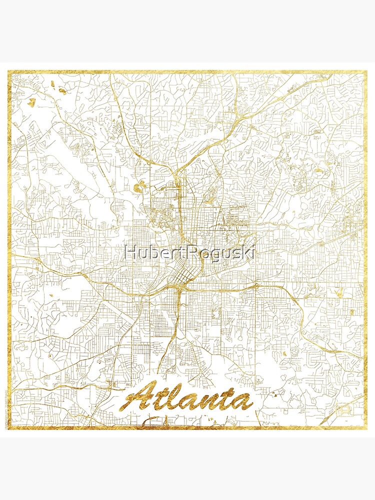 Atlanta Map Gold by HubertRoguski