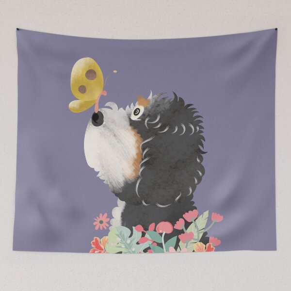 Item preview, Hello Spring! Tri Color Bernedoodle designed and sold by Lulupainting.