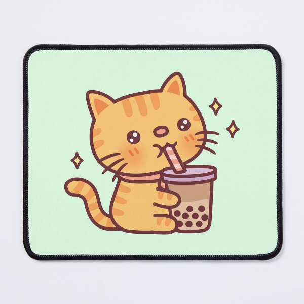 Item preview, Cute Orange Tabby Cat Drinking Boba Tea designed and sold by rustydoodle.