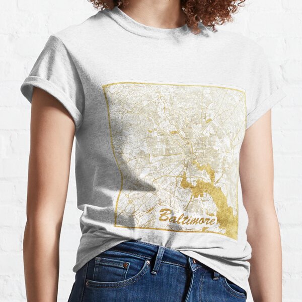 Baltimore Map Gold Classic T-Shirt