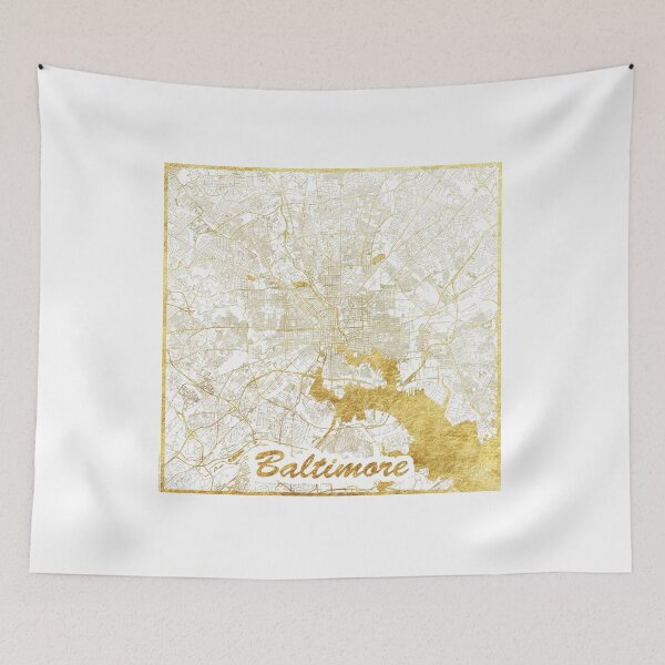 Item preview, Baltimore Map Gold designed and sold by HubertRoguski.