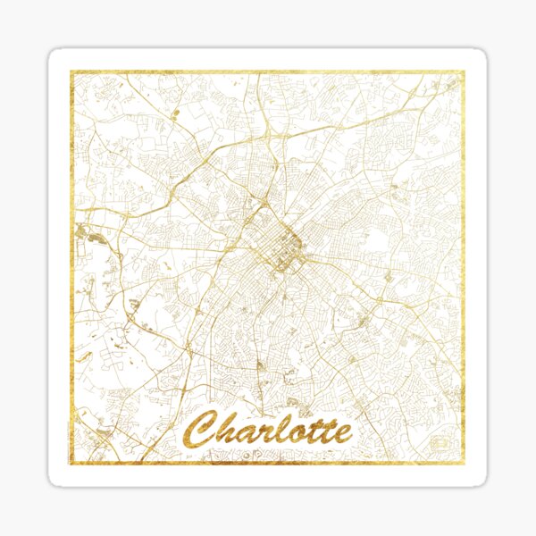 Charlotte Map Gold Sticker