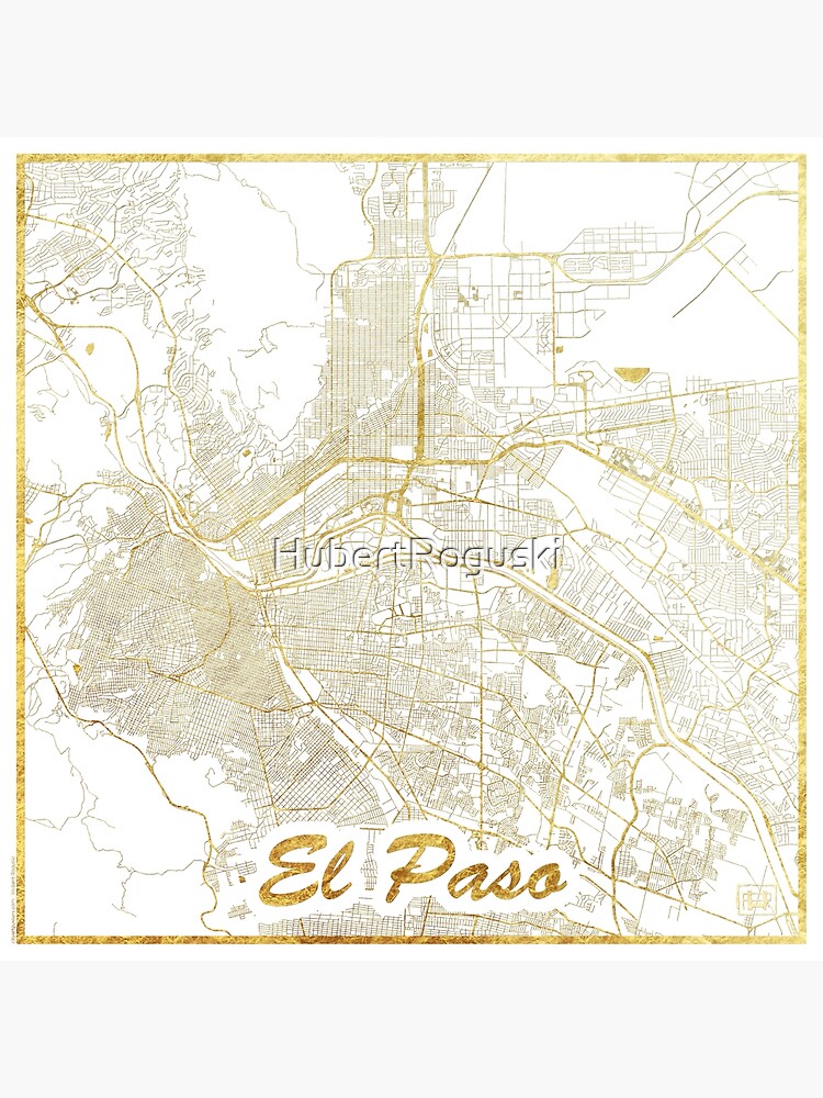 El Paso Map Gold by HubertRoguski