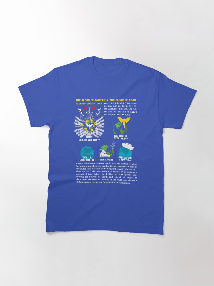 Thumbnail 3 of 7, Classic T-Shirt, The Flood of Lucifer and Noah - Christian designed and sold by 1thes416.