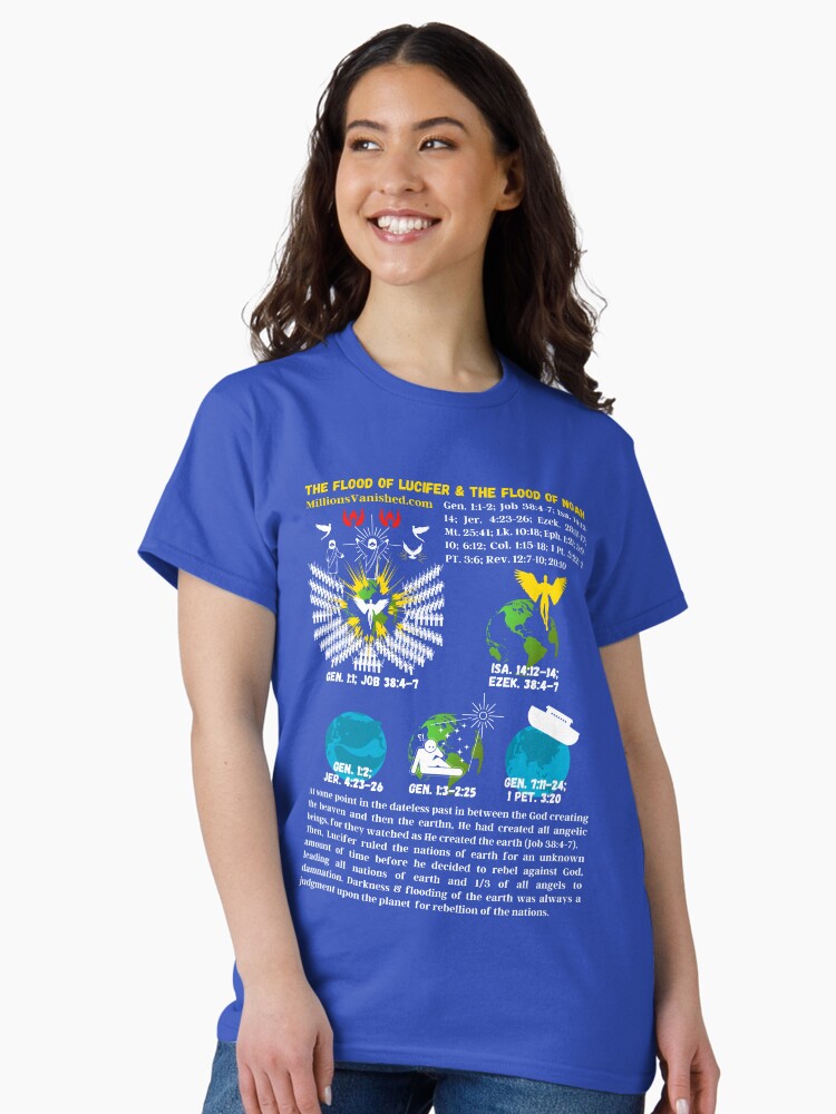 Thumbnail 2 of 7, Classic T-Shirt, The Flood of Lucifer and Noah - Christian designed and sold by 1thes416.