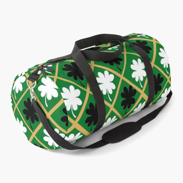 Item preview, St Patrick's day 4 leaf clover Gold Green black and White diamond pattern designed and sold by DemonicGloom.