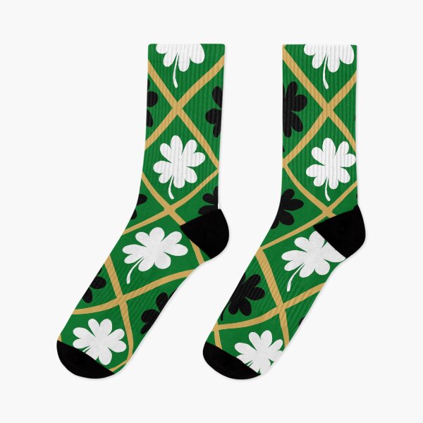 Item preview, St Patrick's day 4 leaf clover Gold Green black and White diamond pattern designed and sold by DemonicGloom.