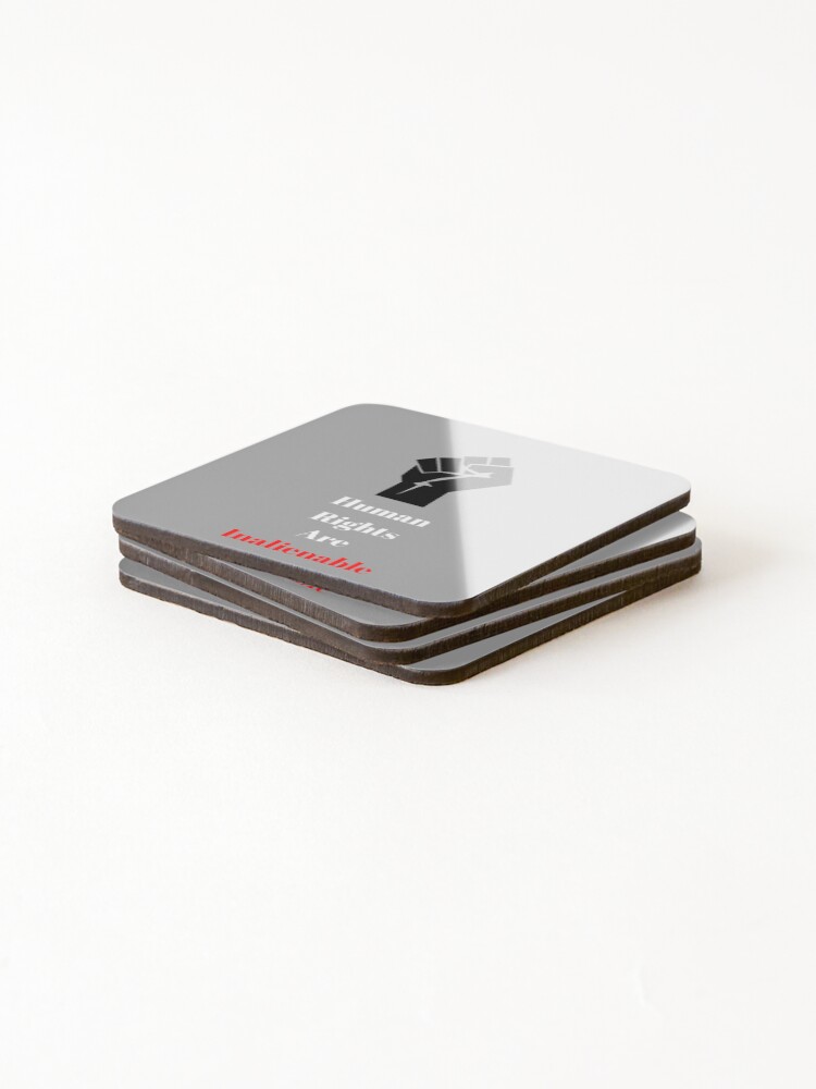 Thumbnail 4 of 5, Coasters (Set of 4), Human Rights Are Inalienable designed and sold by Freihalt.