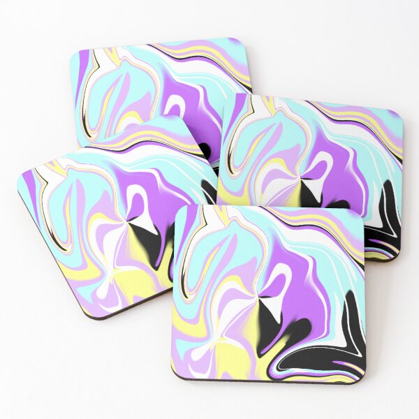 Item preview, Abstract Liquid Art Pattern Pastel Blue, Yellow, and Purple Colors designed and sold by quinellie.