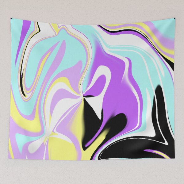 Item preview, Abstract Liquid Art Pattern Pastel Blue, Yellow, and Purple Colors designed and sold by quinellie.