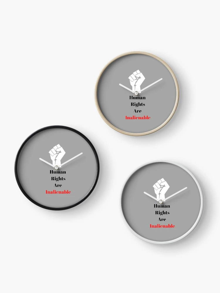 Thumbnail 3 of 4, Clock, Human Rights Are Inalienable designed and sold by Freihalt.