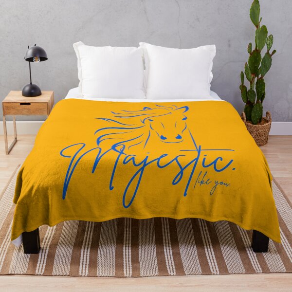 Item preview, "Majestic ... like you" Horse  in Yellow and Blue designed and sold by Dream Big! by E. H..