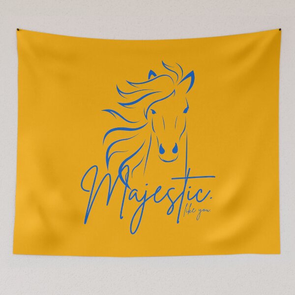 Item preview, "Majestic ... like you" Horse  in Yellow and Blue designed and sold by Dream Big! by E. H..