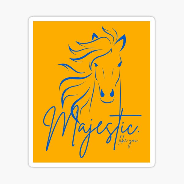 Item preview, "Majestic ... like you" Horse  in Yellow and Blue designed and sold by Dream Big! by E. H..