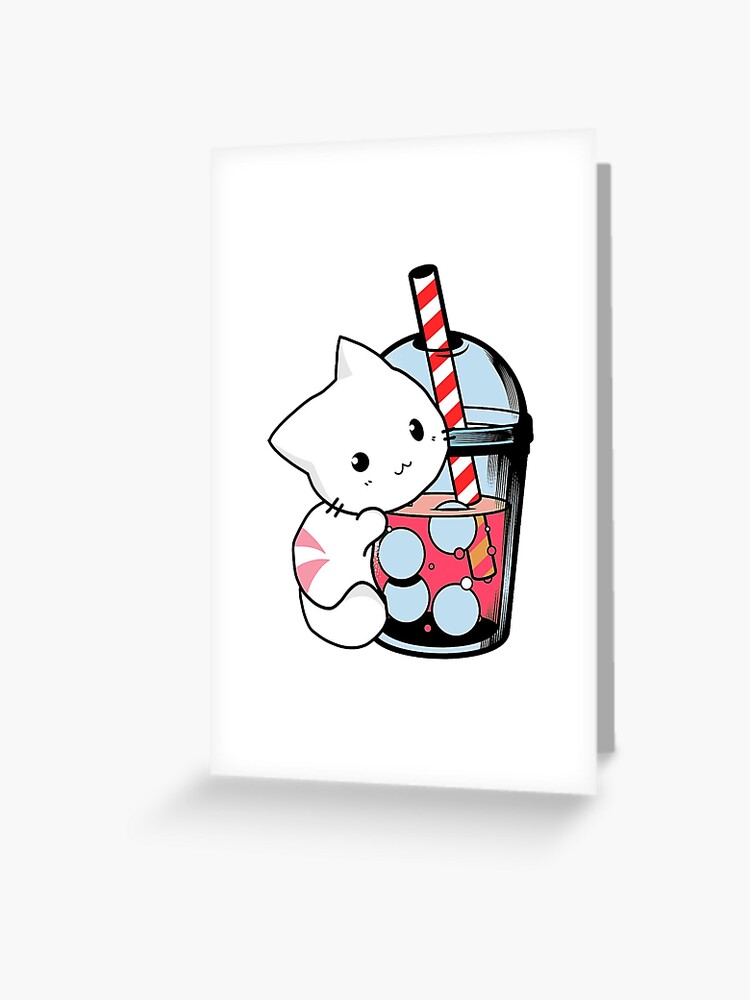 Cat Boba Tea Bubble Tea Kawaii Anime Japanese Neko Matching Gift Lover Funny Cat Boba Tea Greeting Card For Sale By Scottj23 Redbubble