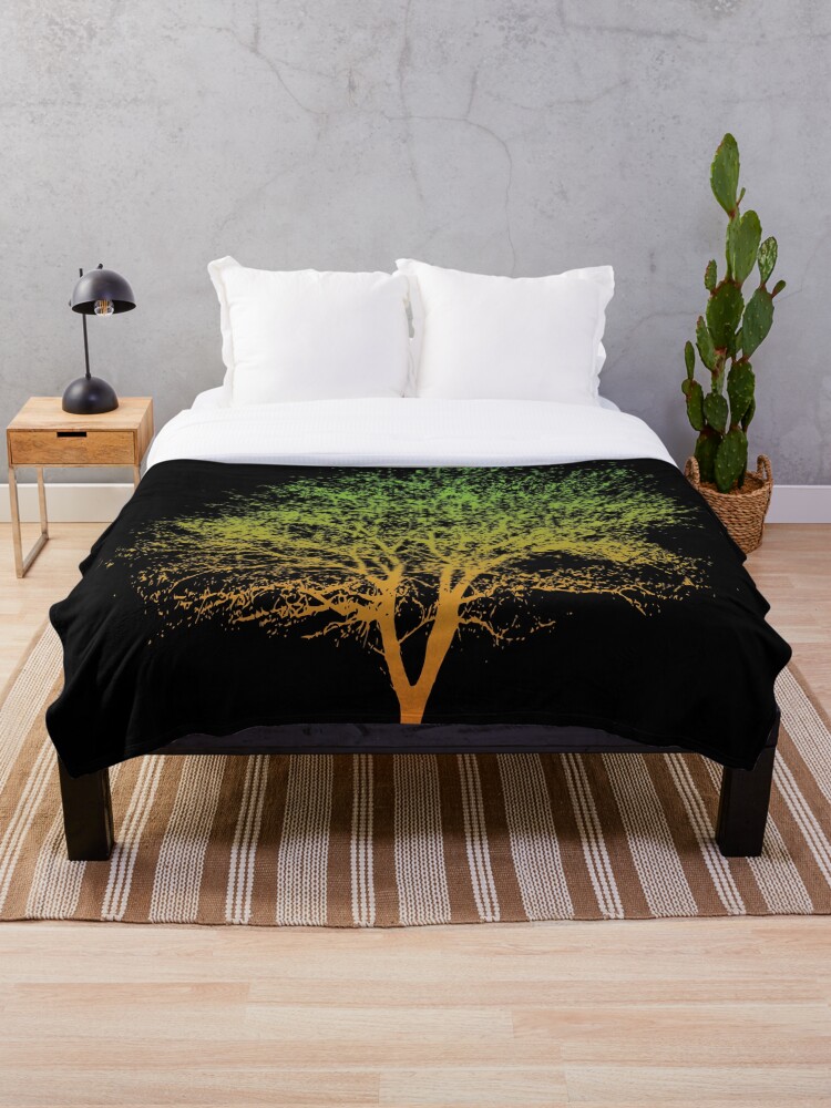 Thumbnail 1 of 6, Throw Blanket, Tree Color Gradient Splash designed and sold by OnigiriDoctor.
