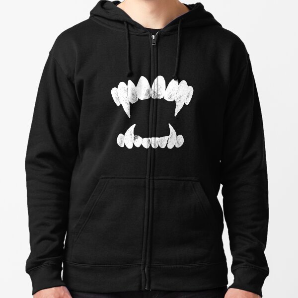 "Sharp Teeth" Zipped Hoodie by cendav Redbubble