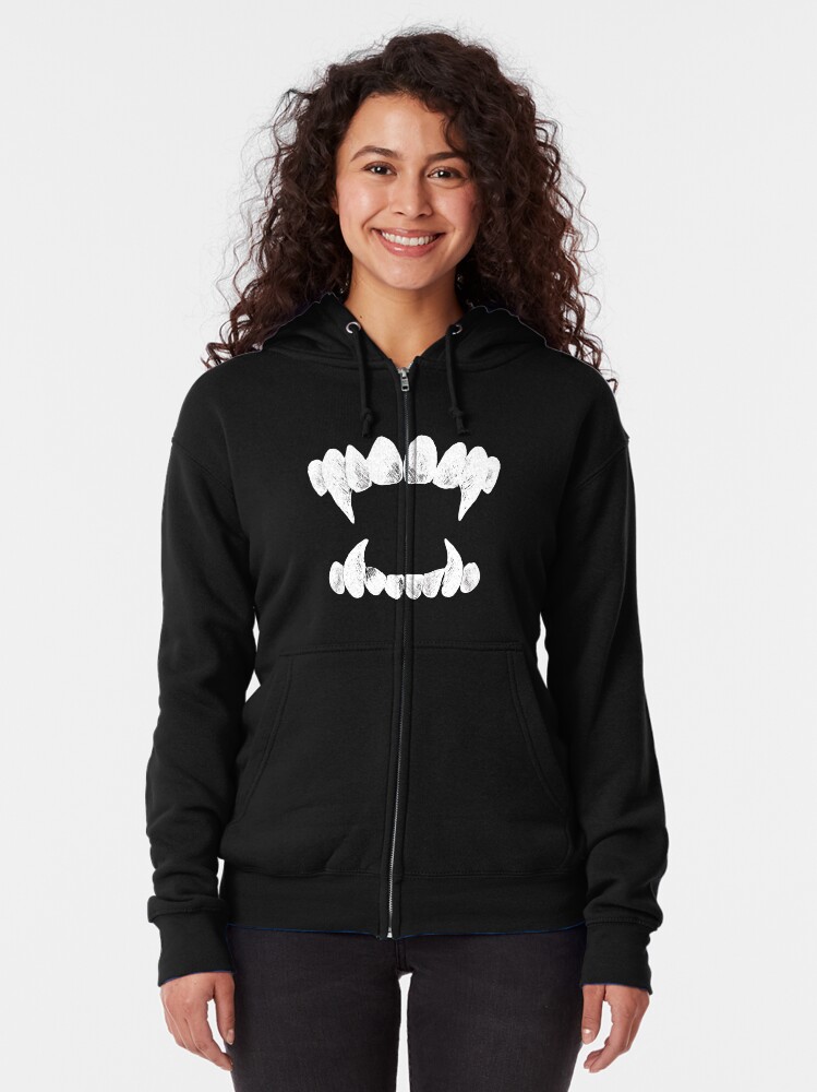 "Sharp Teeth" Zipped Hoodie by cendav Redbubble