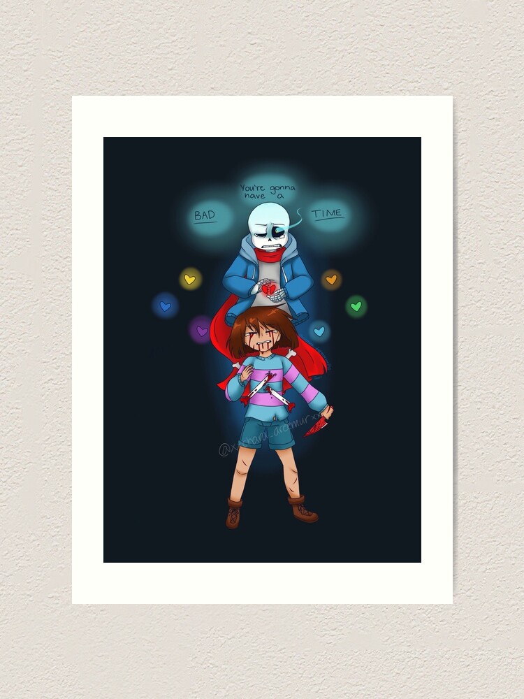 Sans And Chara Frisk Undertale Art Print