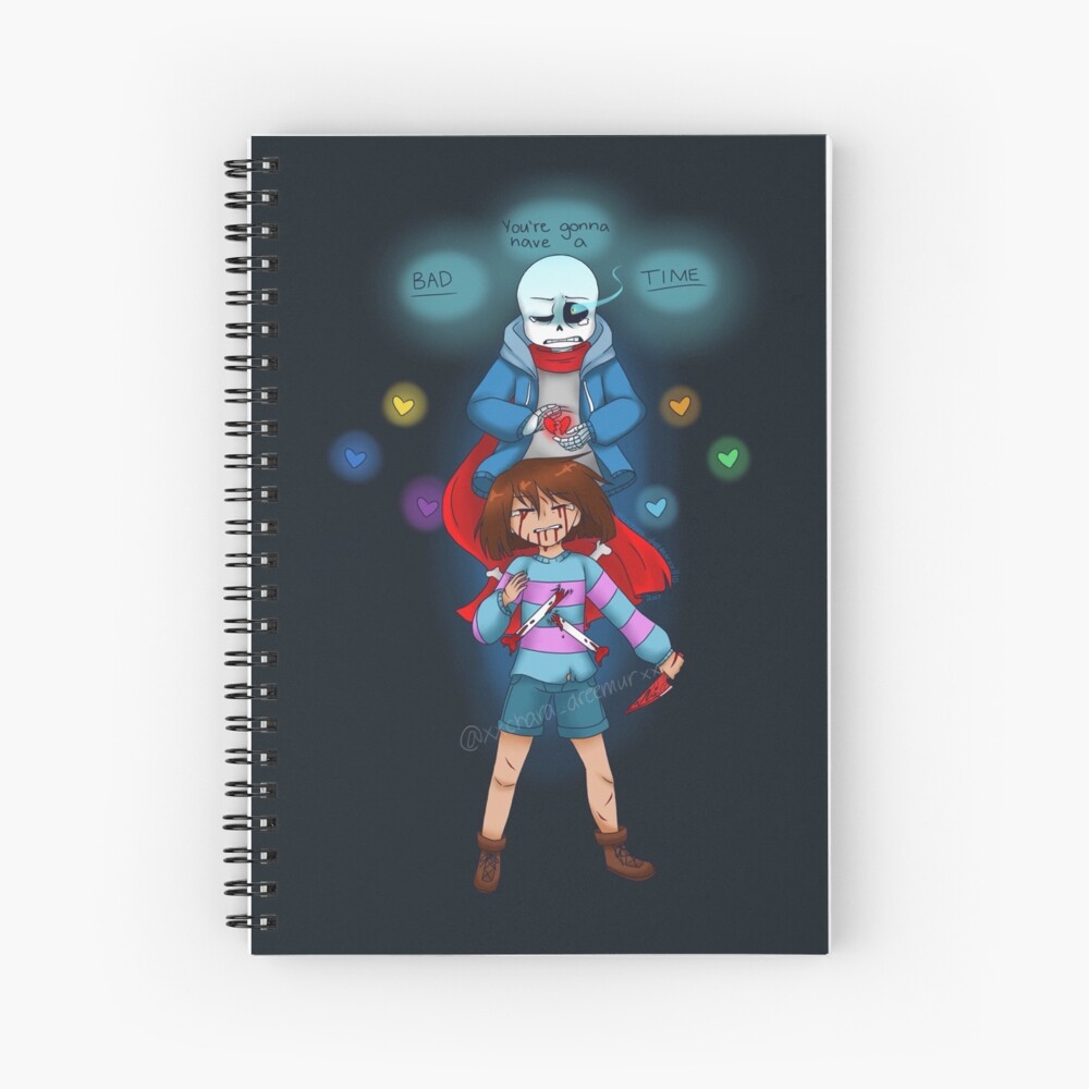 Sans And Chara Frisk Undertale Spiral Notebook By Xxcharadxx Redbubble