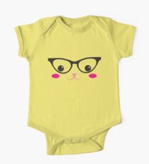 Cute kitty in glasses One Piece - Short Sleeve