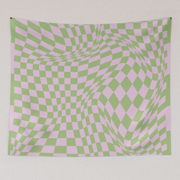 Item preview, Checkerboard Pattern - Green Pink designed and sold by technicolorable_art.