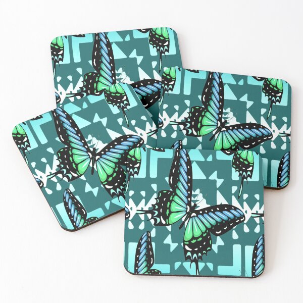 Item preview, Teal / Blue / Lime Green Native Butterfly Design  designed and sold by JMWCD.