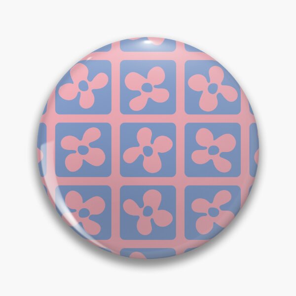 Item preview, Retro Flowers Pattern - Blue Pink designed and sold by technicolorable_art.