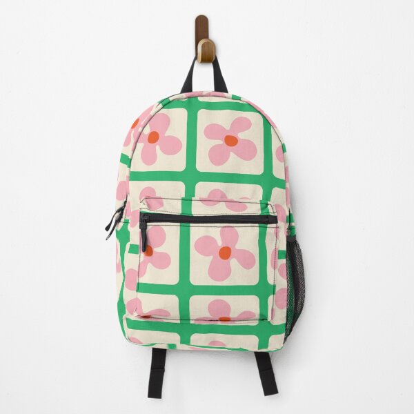 Item preview, Retro Flowers Pattern - Green Pink designed and sold by technicolorable_art.