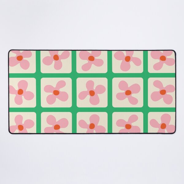 Item preview, Retro Flowers Pattern - Green Pink designed and sold by technicolorable_art.