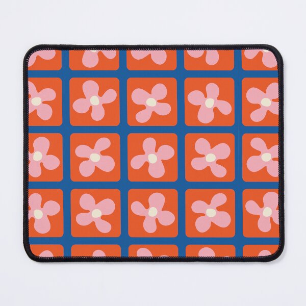 Item preview, Retro Flowers Pattern - Red Blue designed and sold by technicolorable_art.