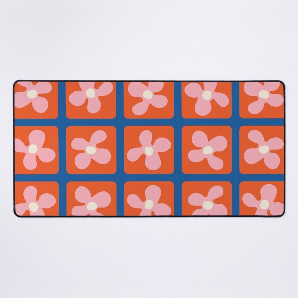 Item preview, Retro Flowers Pattern - Red Blue designed and sold by technicolorable_art.