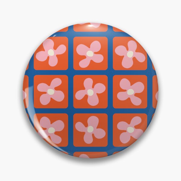 Item preview, Retro Flowers Pattern - Red Blue designed and sold by technicolorable_art.