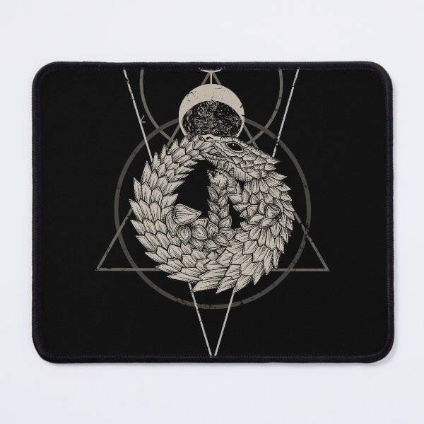 Item preview, Occult ouroboros armadillo girdled lizard ink illustration   designed and sold by RedFinchDesigns.