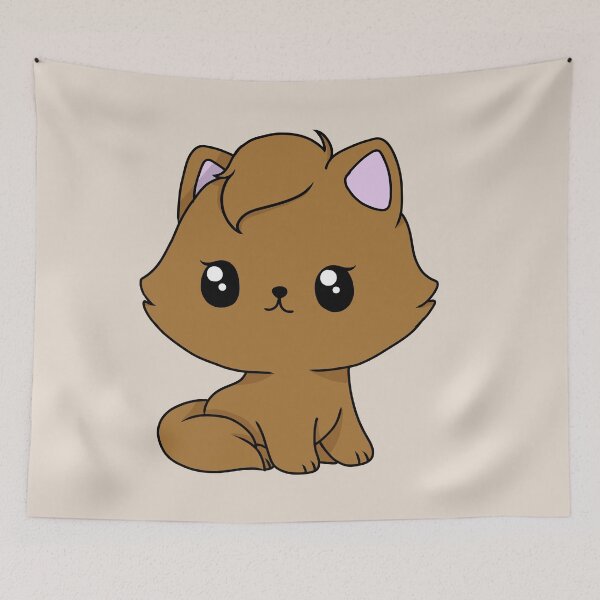Item preview, light brown kawaii cat designed and sold by EveryCuteThings.