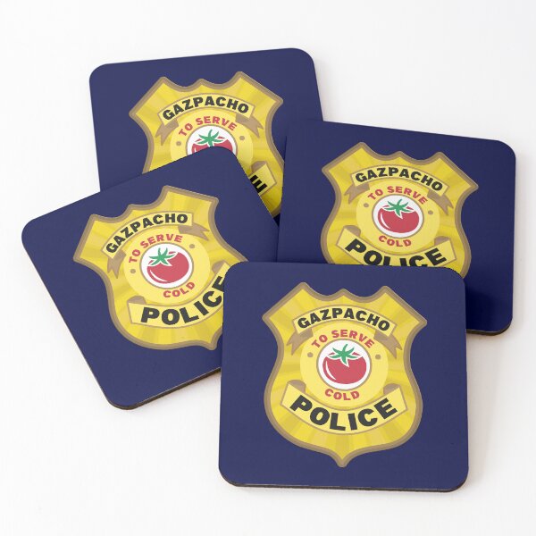 Item preview, Gazpacho Police Badge: To Serve Cold designed and sold by Happy Puppy Print On Demand.