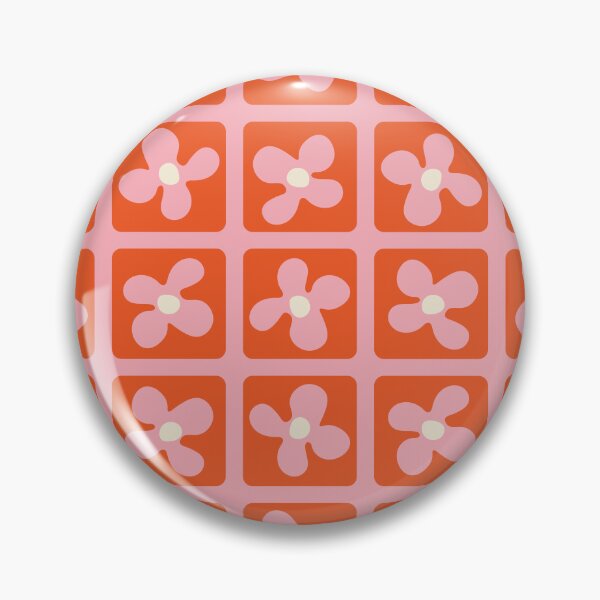 Item preview, Retro Flowers Pattern - Red Pink designed and sold by technicolorable_art.
