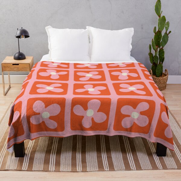 Item preview, Retro Flowers Pattern - Red Pink designed and sold by technicolorable_art.