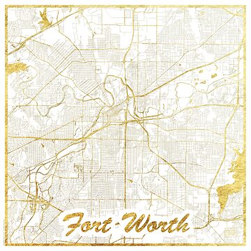 Artwork thumbnail, Fort Worth Map Gold by HubertRoguski
