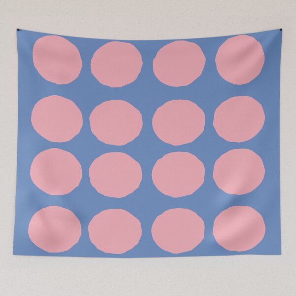 Aperçu de l'œuvre Retro Round Pattern - Blue Pink créée et vendue par technicolorable_art.