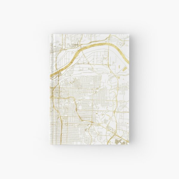 Kansas City Map Gold Hardcover Journal