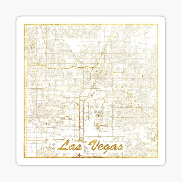 Las Vegas Map Gold Sticker