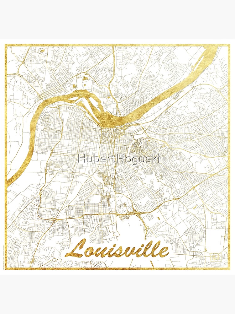 Louisville Map Gold by HubertRoguski