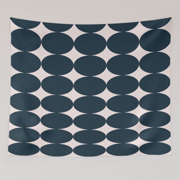 Aperçu de l'œuvre Retro Round Pattern - Dark Blue créée et vendue par technicolorable_art.